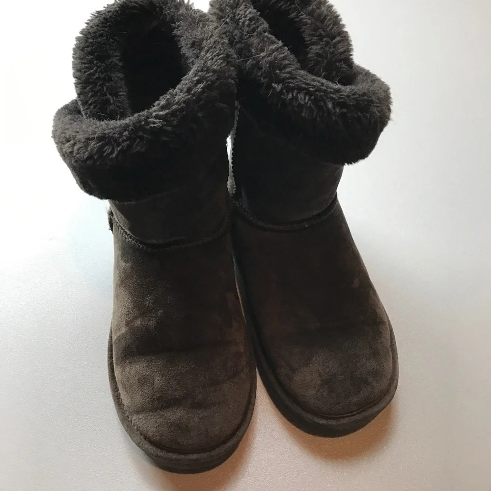 LAMO Women’s Size 6 Queue Wrap Brown Boots Winter Sherling Snow GUC